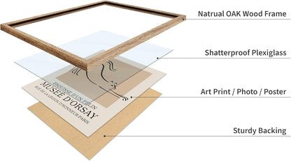 Poster Master Vintage Poster - Retro Minimalist Print - Gift for Artist, Housewarming - Cat, Line Drawing, Sketch, Abstract - Wall Decor for Living Room, Bedroom, 16x20 Beige Framed