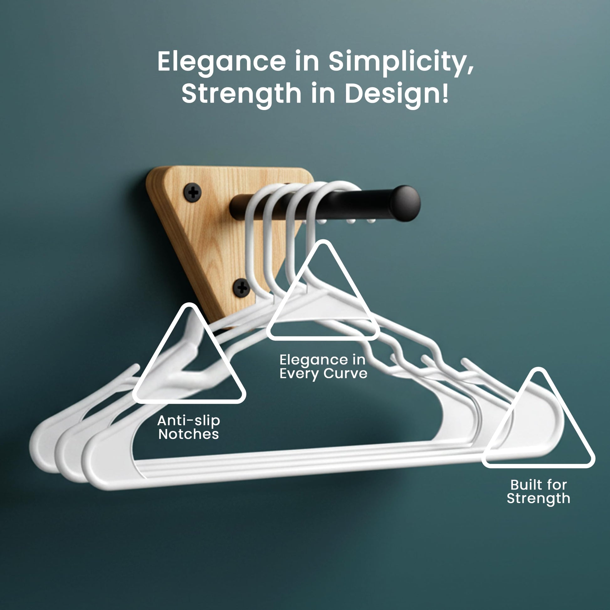 Utopia Home Plastic Hangers 50 Pack – Space Saving Clothes Hanger White