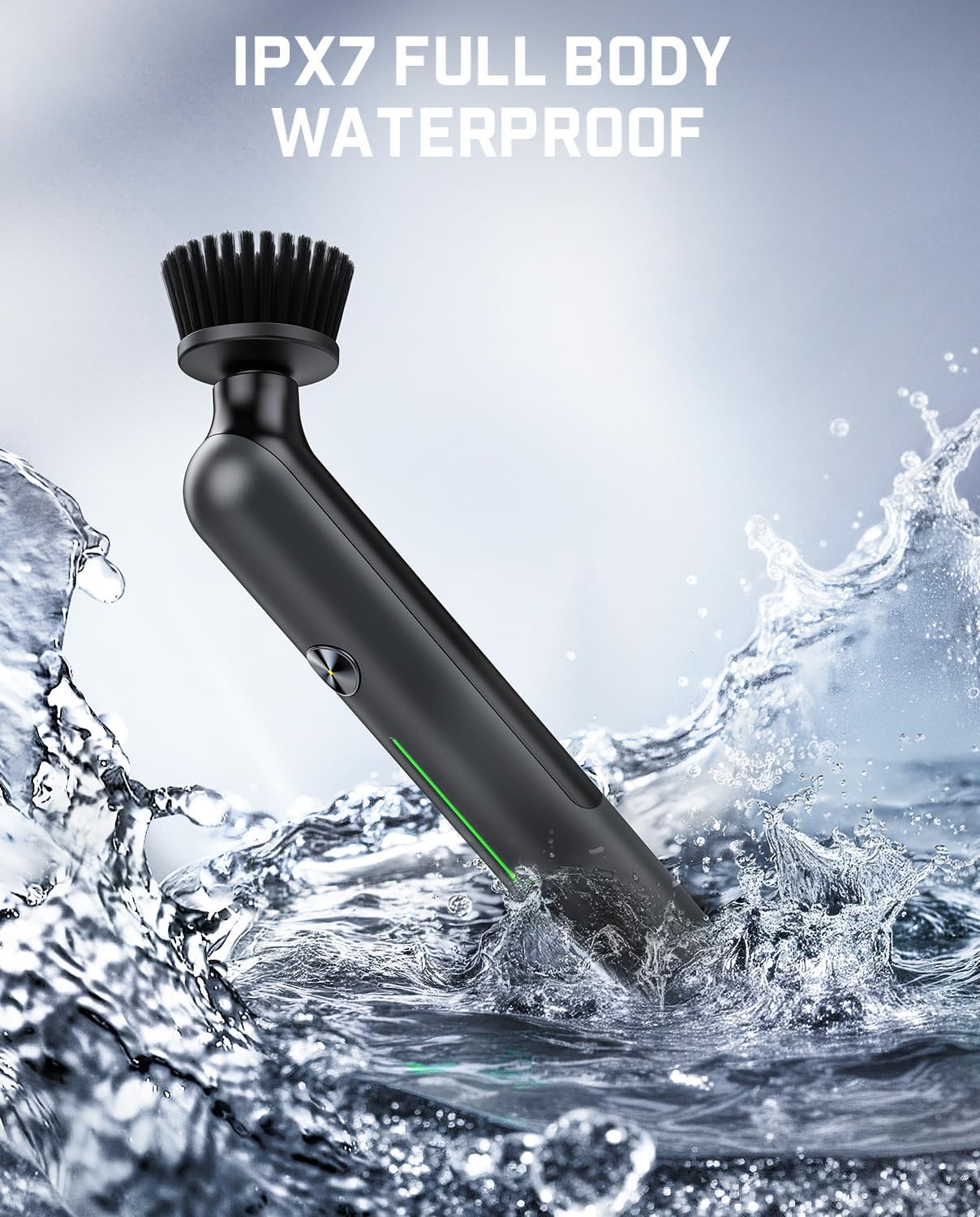 Fanttik G9 Nano Electric Spin Scrubber, Cordless Power Grout Brush, Type-C Fast Charging with LED Power Display, IPX7 Waterproof, 8 Replaceable Heads for Cleaning Grout, Corners, Crevices - Black