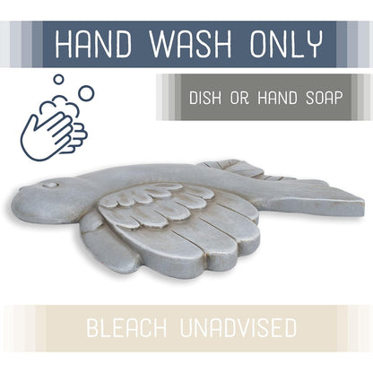 NAT & Jules Animal Character Shaped Dimensional Indoor Outdoor 11 inch Cast Resin Decorative Garden Stepping Stone, Patio, Walkway Sculpture Yard Art, Stone Grey Bluebird