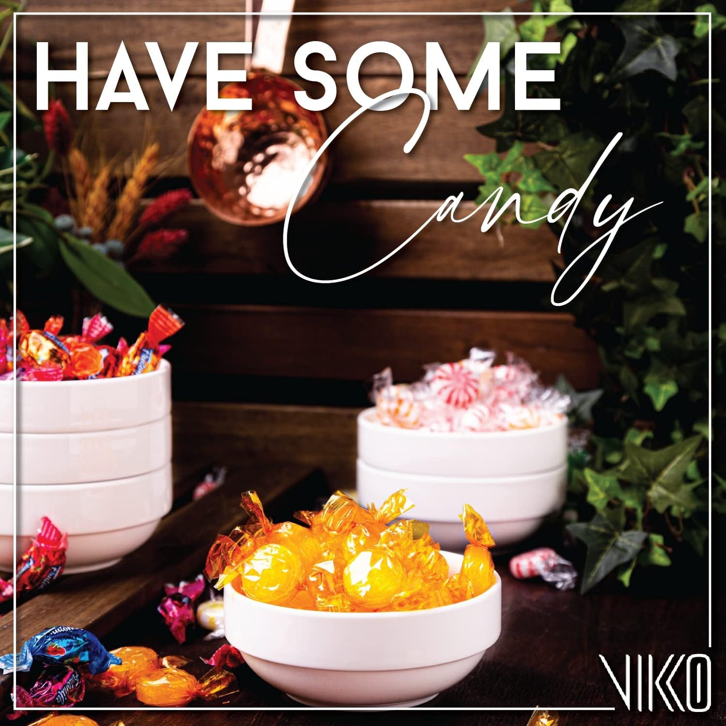 Vikko Small 7 Ounce White Bowl, Set of 4 White Dessert Bowls, Fine Porcelain, Stackable Small Snack Bowl, Dishwasher Safe