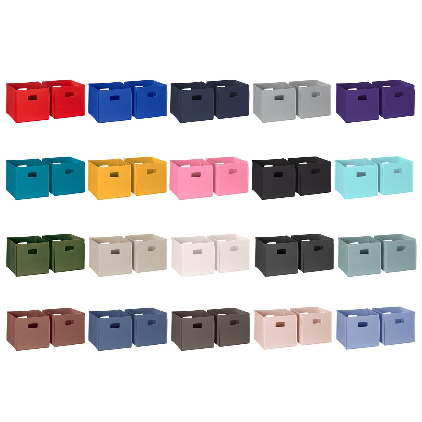 RiverRidge Folding Storage Bins - 2-pack of 10in Tall Dark Purple Cubes