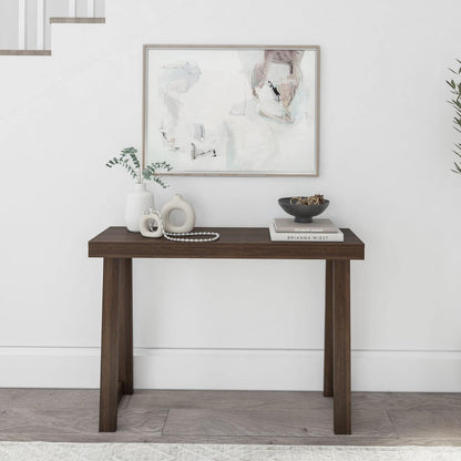 Plank+Beam Solid Wood Console Table, 46.25 Inch, Sofa Table, Narrow Entryway Table for Hallway, Behind The Couch, Living Room, Foyer, Easy Assembly, Walnut