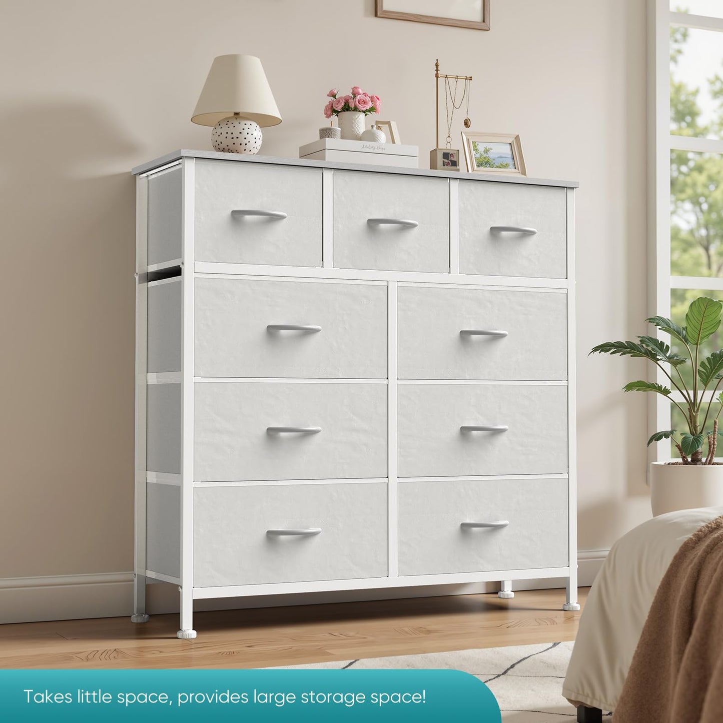 OLIXIS 9 Drawer Dresser for Bedroom, Closet Organizers and Storage, White