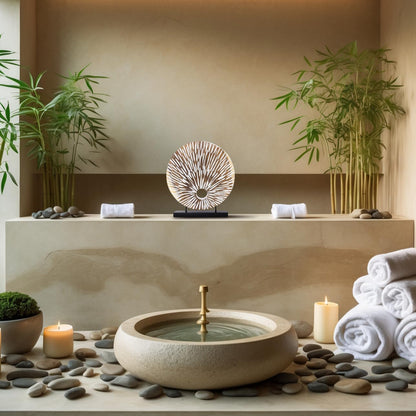 Decozen Handcrafted Solid Wood Sculpture Ideal for Home, Mantel, Fireplace, and Foyer Decor - Valentines Day Gifts