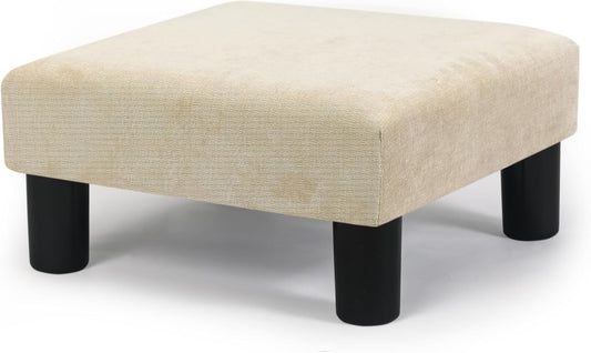 Joveco Small Foot Rest Stool Ottoman, 15" Fabric Square Footstool Upholstered Footrest for Chair