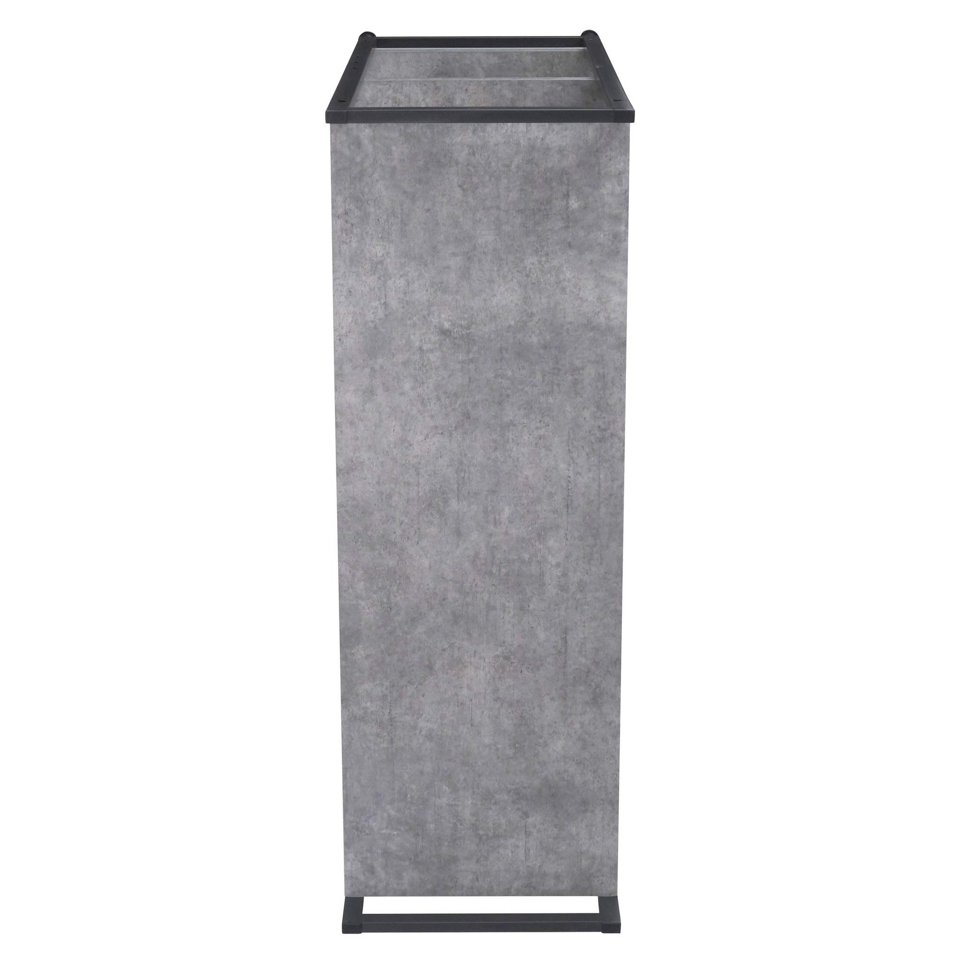 Household Essentials Slate Concrete & Iron Three-Tier Bookshelf