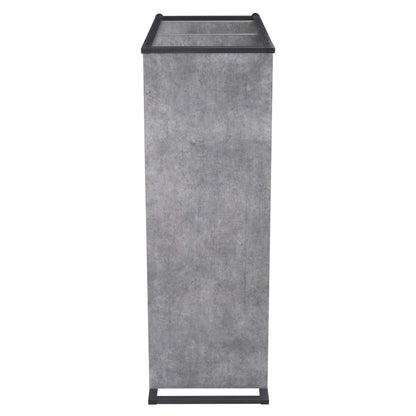 Household Essentials Slate Concrete & Iron Three-Tier Bookshelf