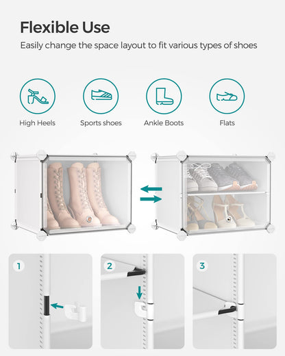SONGMICS Shoe Rack Organizer, 8-Tier Shoe Storage Cabinet for Closet and Entryway, Holds 32 Pairs