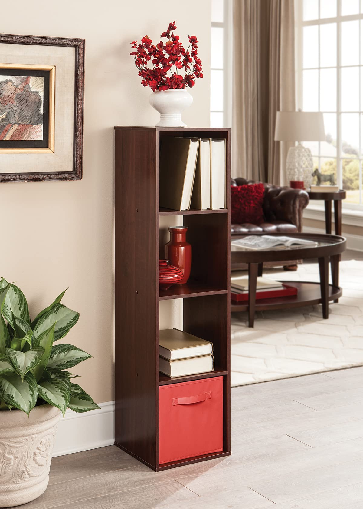 ClosetMaid Cubeicals 4 Cube Storage Shelf Organizer Bookshelf, Stackable, Vertical or Horizontal