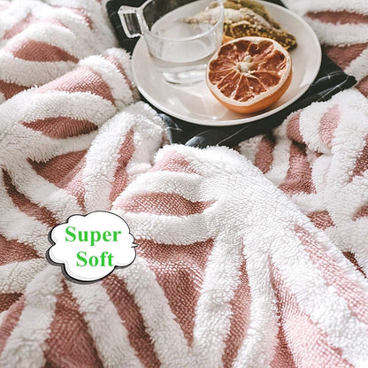 UKELER Luxury Soft Sherpa Throw Blanket Comfort Fuzzy Soft Sherpa Fleece Blanket for Bed/Couch/Sofa/Office/Camping, 60'' x 50'', Pink
