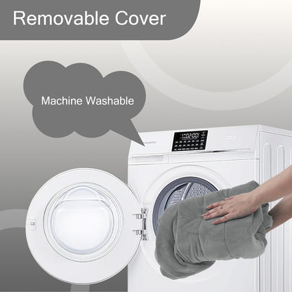 MeMoreCool Square Stuffed Pouf Ottoman Foot Rest, Floor Pouf Foot Stool with Foam Chunk Filling, Soft Stuffed Ottoman Footrest for Living Room, Light Grey