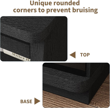 Rresyet 5 Tier Bookcase with Flip-Flop Design, 71" x 37" x 16" Wooden Book Shelf, Extra Bookshelf Storage Organizer, Display Standing Shelf Unit for Home Office, Living Room, Study Room (Black