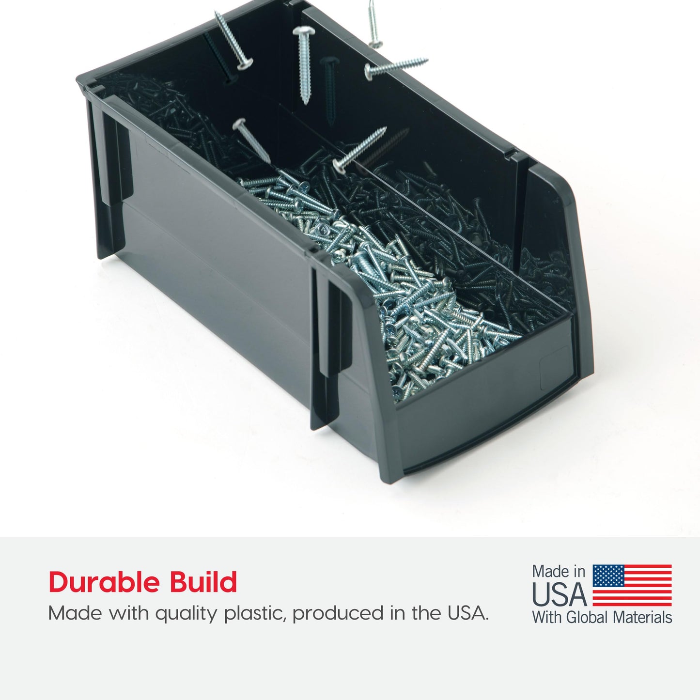 IRIS USA 15-Pack, Extra Small Stackable Storage Bins, Black
