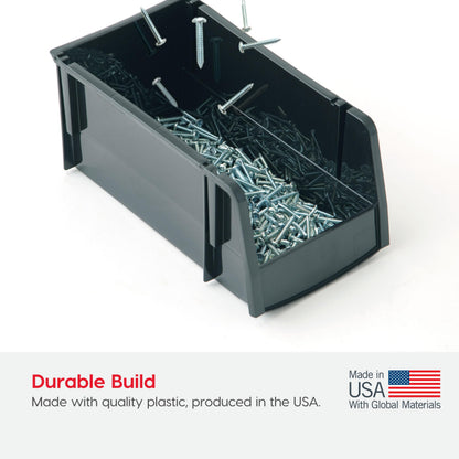 IRIS USA 15-Pack, Extra Small Stackable Storage Bins, Black