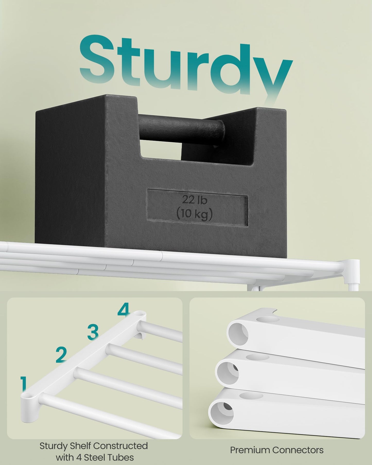 SONGMICS Shoe Rack, 4-Tier Shoe Organizer, Metal Storage Shelf, Upright or Upside Down, for 20-25