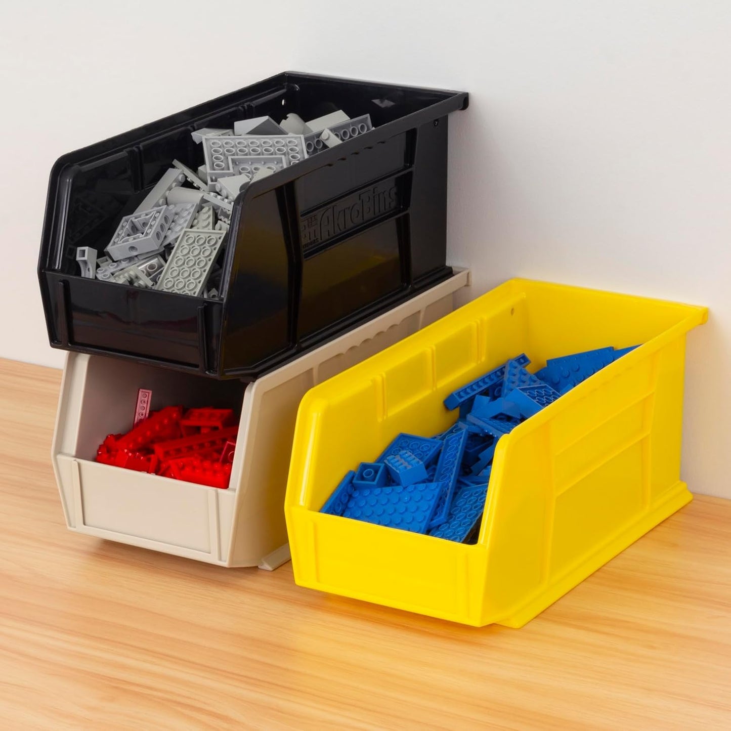 Akro-Mils 30230 AkroBins Plastic Storage Bins, 11"x5"x5", Stone, 12-Pack
