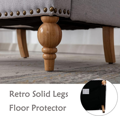 chairus Linen Accent Chair for Living Room Set of 2 Upholstered Mid Century Modern Single Sofa Chair with Solid Wood Legs Comfy Reading Chair Armchair for Bedroom/Office Room/Recption/Lounge, Grey