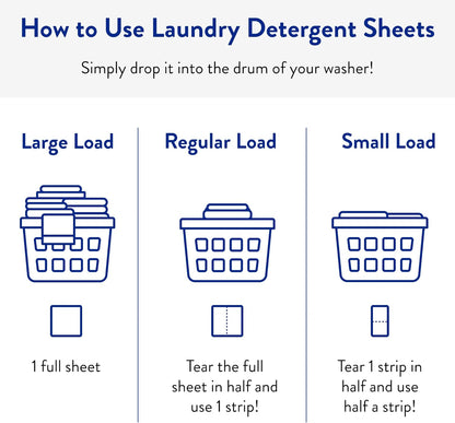 The Clean People Laundry Detergent Sheets - Laundry Soap - Ultra Concentrated, Recyclable Packaging, Stain Fighting - Spring Scent, 96 Pack