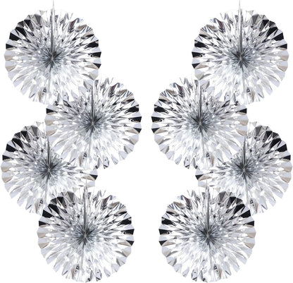 Silver Birthday Decorations,DIY Silver Paper Fans Hanging Decoration ,DecoracióN De CumpleañOs para Hombre,Wedding Decorations for Party 12in,Birthday Decorations for Men 30 Color DIY Set (Silver)