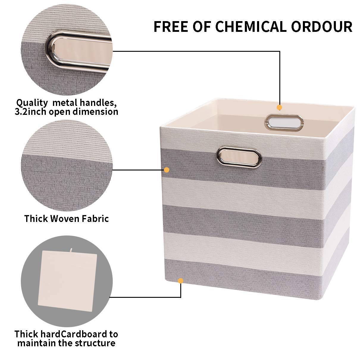 Posprica 3X Thicker Storage Bins Storage Cubes, 13×13 Fabric Storage Boxes Foldable Baskets