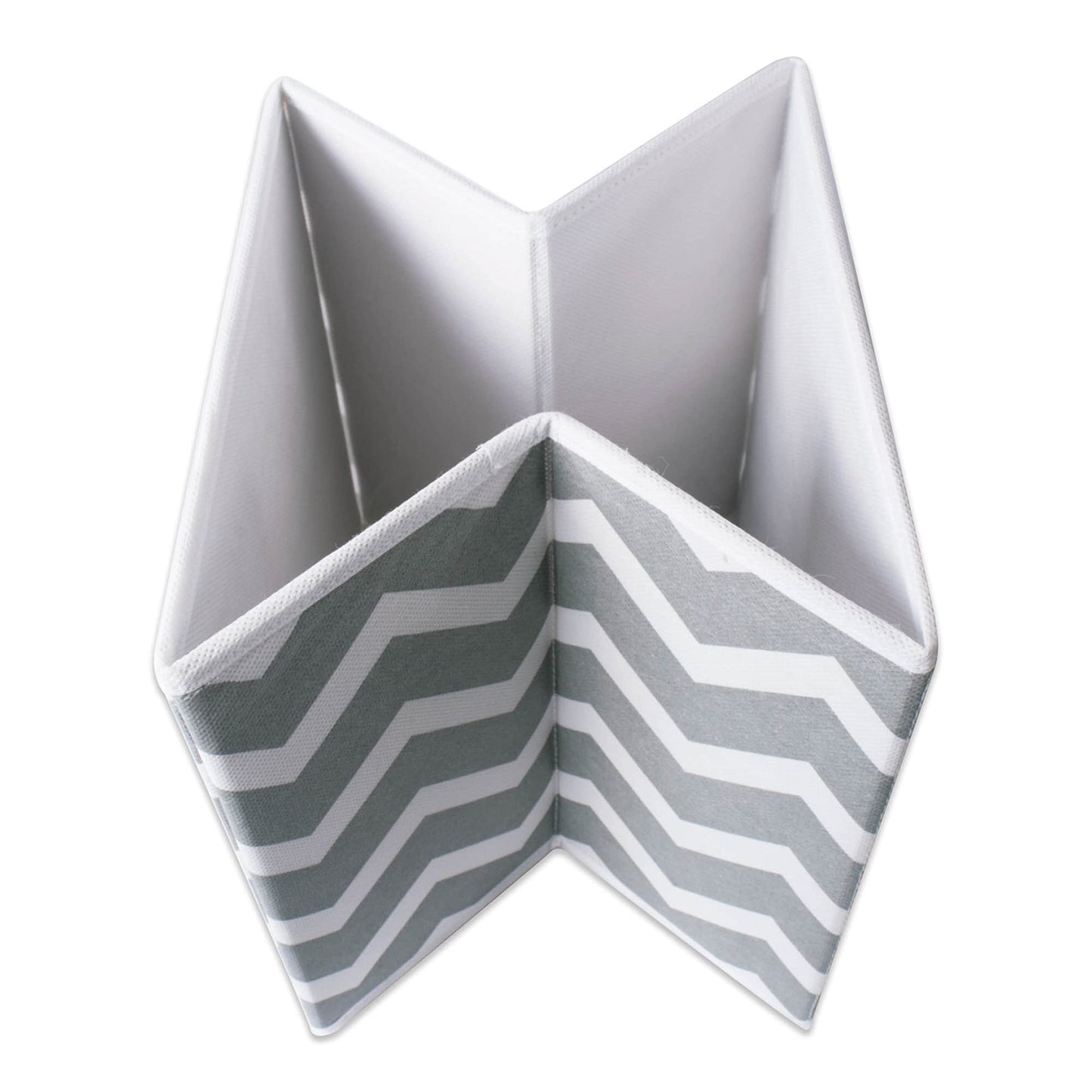 DII Non Woven Polyester Storage Bin, Chevron, Gray, Small Set of 4