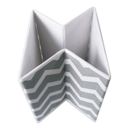 DII Non Woven Polyester Storage Bin, Chevron, Gray, Small Set of 4