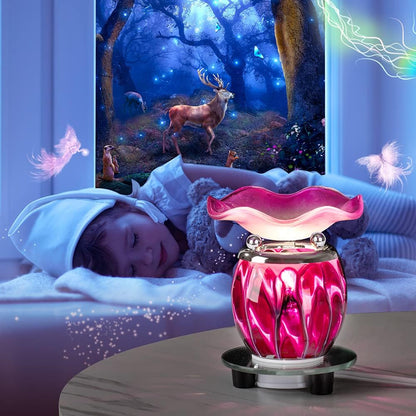 HUNANBANG 1 X Purple Tie Dye Electric Oil Warmer with a Mirrored Base