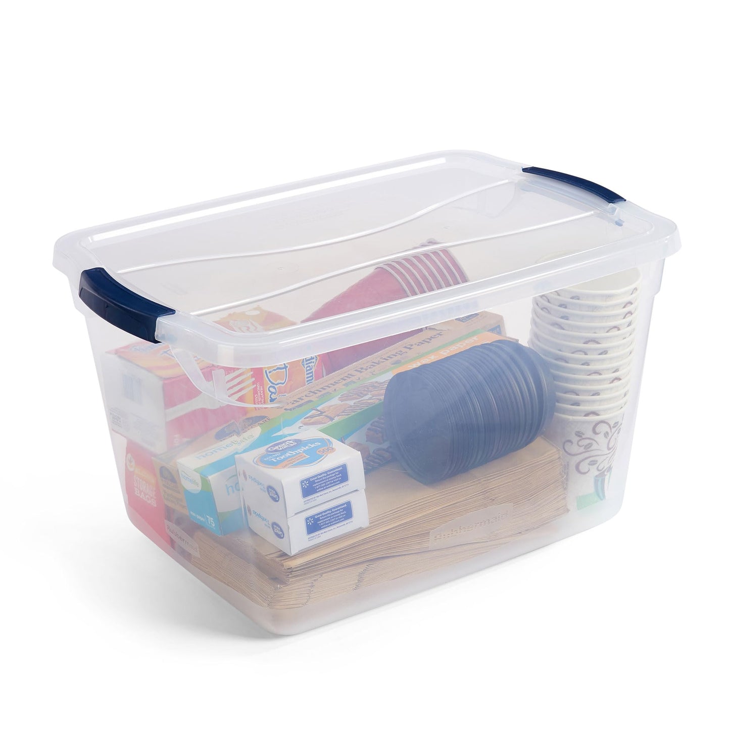 Rubbermaid Cleverstore Clear 32 Qt, 6 Pack Stackable Plastic Storage Bins with Lids, Great for