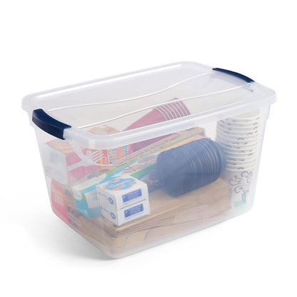 Rubbermaid Cleverstore Clear 32 Qt, 6 Pack Stackable Plastic Storage Bins with Lids, Great for