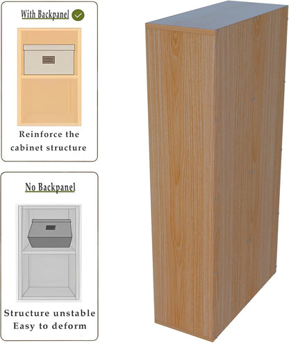 8-Cube Storage Shelf Bookcase - Wooden 4-Tier Floor Standing Open Bookshelf for Home and Office, Display Cabinet, Oak