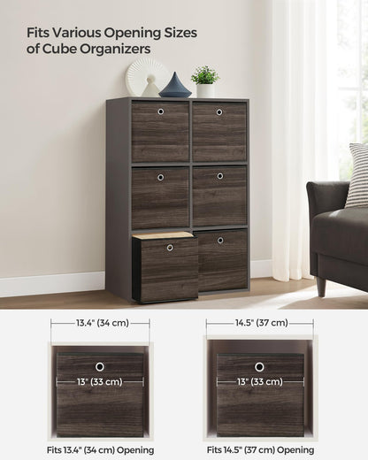 SONGMICS Storage Cubes, Set of 6, 13-Inch Foldable Closet Organizers
