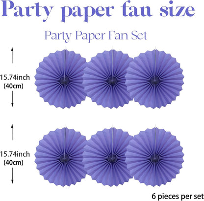BARTHEW Purple Party Decorations,Purple Bridal Shower Decorations,Halloween Decor Events Accessories,Retirement Decorations Paper Fans Bulk 16in,Anniversary for 30 Color DIY Set(Purple)