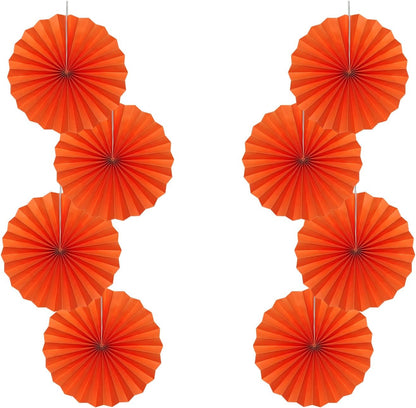 Orange Birthday Party Decorations,DIY Orange Paper Fans Hanging Decoration,12in Halloween Paper Fans,Halloween Decor,Fox Birthday Decorations Events Accessories 30 Color DIY Set (Orange)