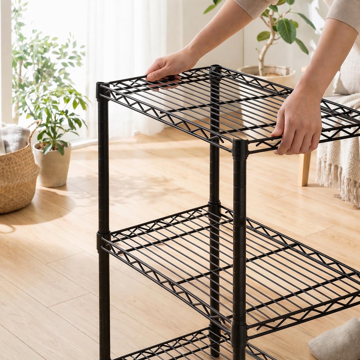 Honey-Can-Do 3-Tier Heavy Duty Adjustable Shelving Unit, 250-lb Per Shelf Metal Storage Rack, NSF