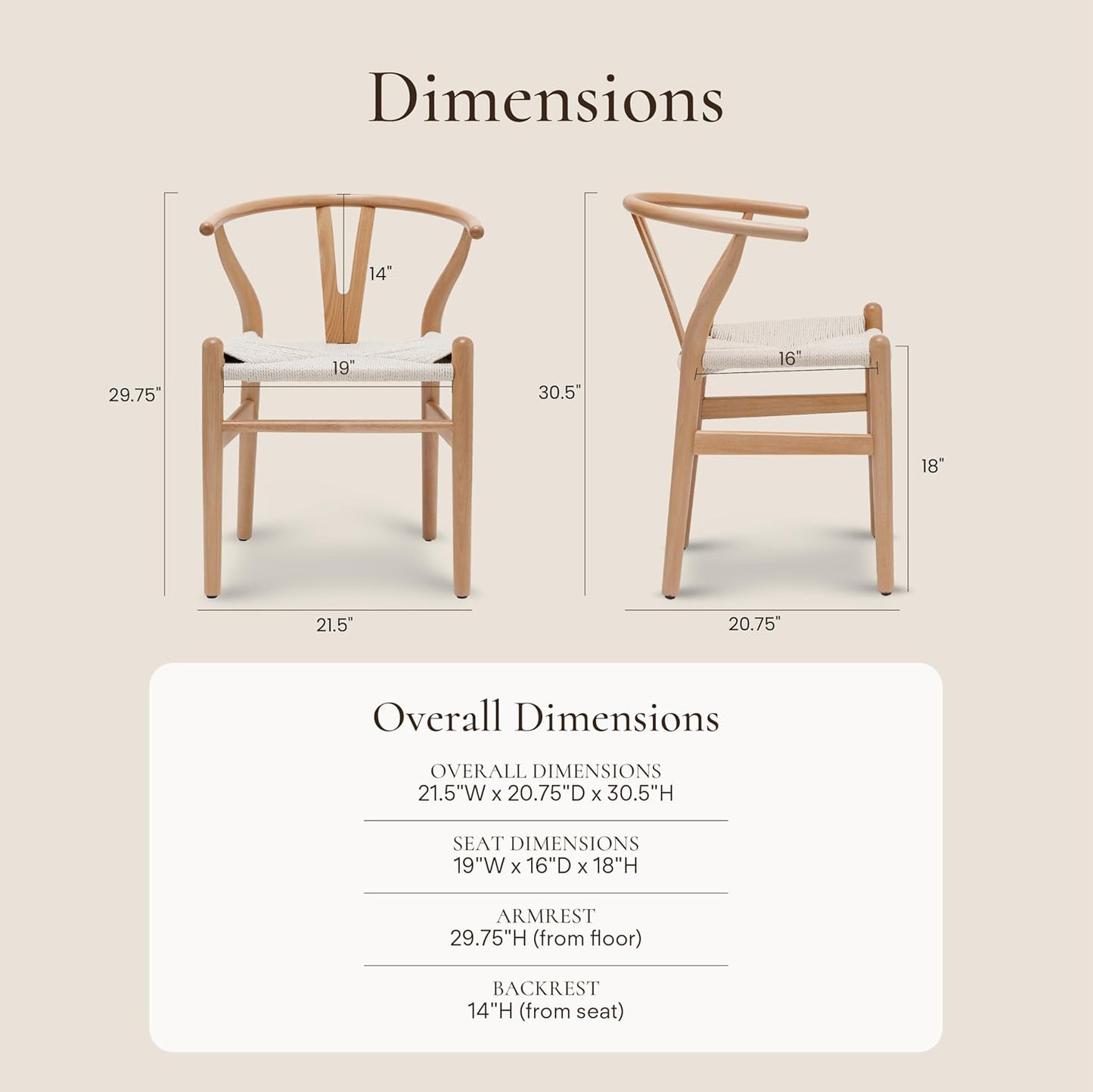 POLY & BARK Weave Chair, Single, Natural