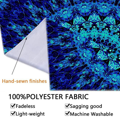 PSYHILAR Blacklight Mandala Tapestry for Bedroom, Black Light Posters for Adults and Teens, Neon UV Reactive Aesthetic Bohemian Wall Art Décor (90 x 70 Inches)