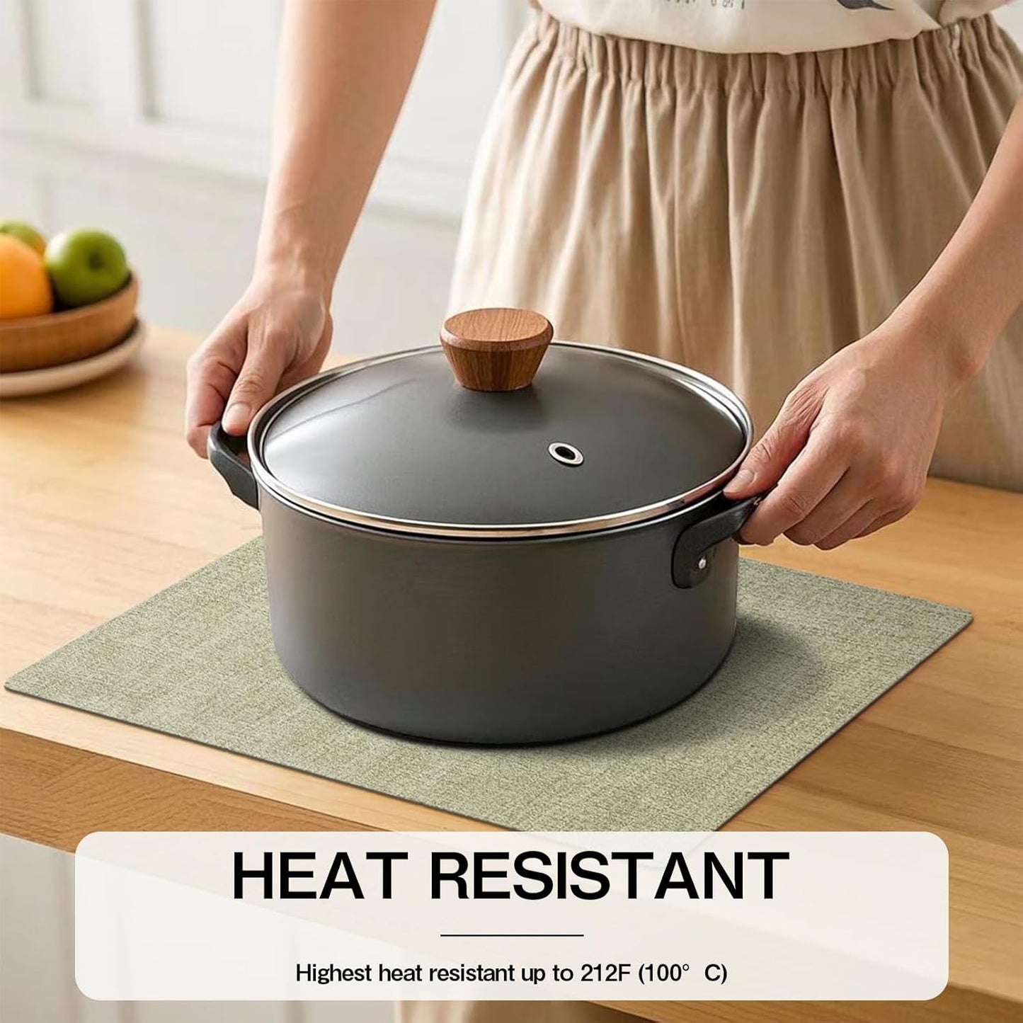 Chrysameld Vinyl Placemats Set of 6 - Faux Leather 100% Waterproof Oil-Proof Wipeable PU Place Mats, Heat Resistant Anti Slip Reversible Table Mats for Indoor & Outdoor Use,(17×12Inch, Sage Green)