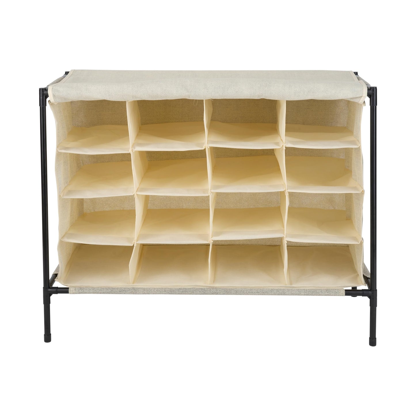Simplify 16 Pair Shoe Rack with Cover | Stackable | Storage & Organization | Closet | Bedroom |