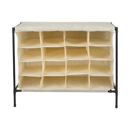 Simplify 16 Pair Shoe Rack with Cover | Stackable | Storage & Organization | Closet | Bedroom |