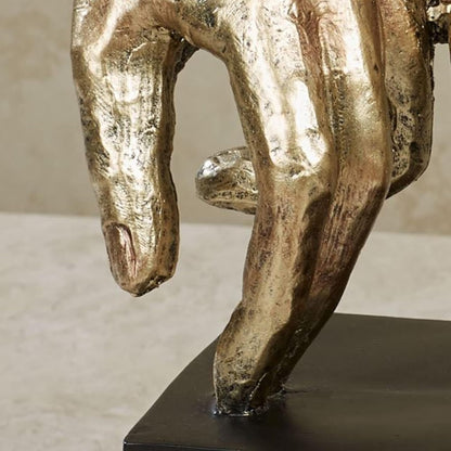 Touch of Class Lingering Hold Hands Table Sculpture Gold - Pinky Promise Statues - Desk Statue for Bedroom, Living Room, Office - Loving Touch