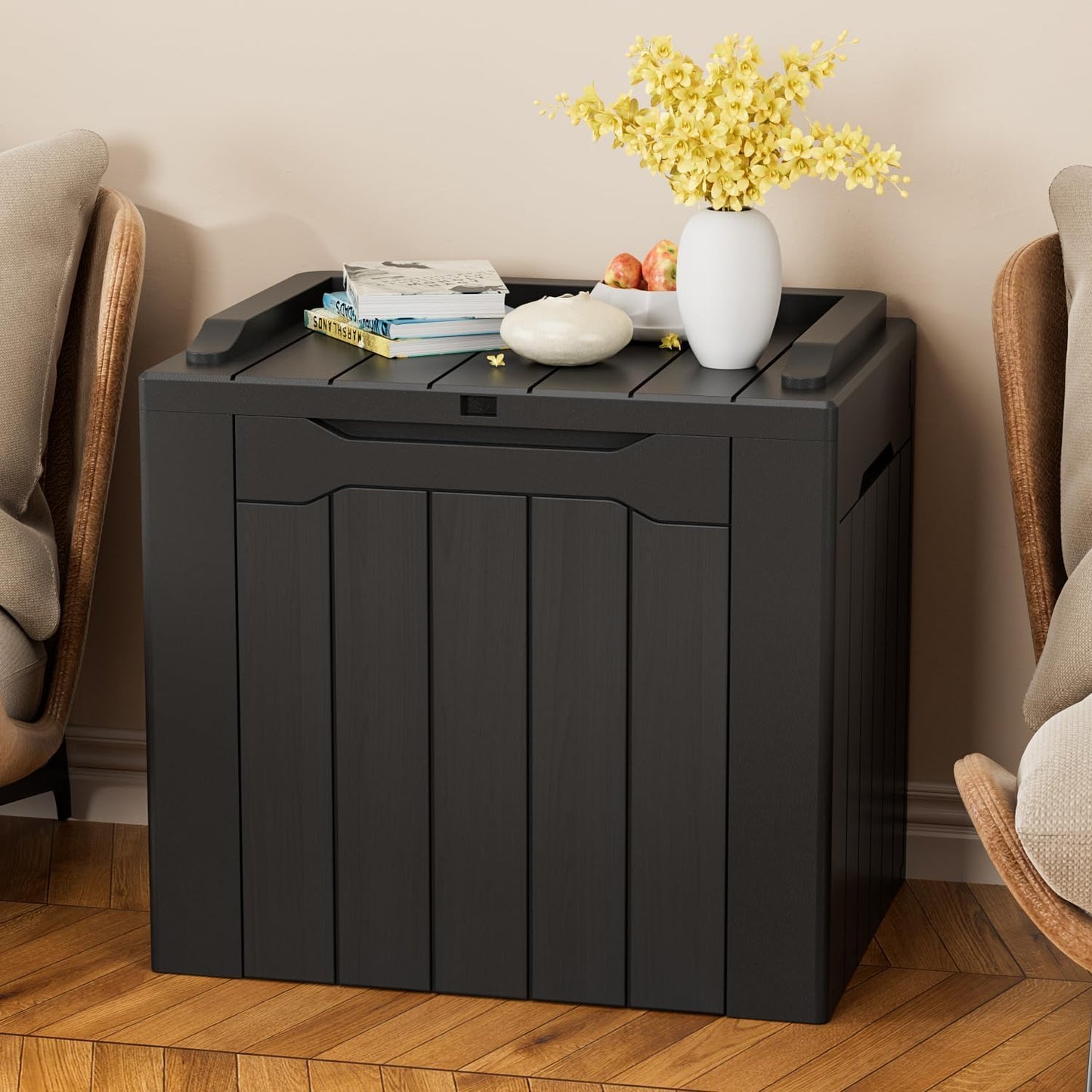 YESHOMY 30 Gal Plastic Storage Bins with Lid Stackable Box Organizers for Living Room, Office