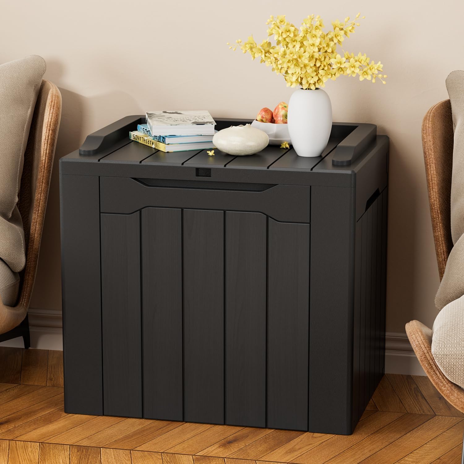 YESHOMY 30 Gal Plastic Storage Bins with Lid Stackable Box Organizers for Living Room, Office
