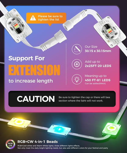 POOFZY Permanent Outdoor Lights for House, 150ft RGB+IC Smart Outdoor Decor, 50 Scene Modes, App/Remote Control, IP68 Waterproof, for Christmas, Holiday, Daily & Pool Party Decor, House Roof Lighting