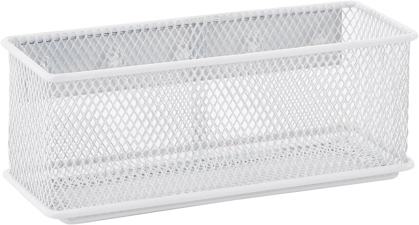 6.29"x2.28"x2.48" Magnetic Basket for Whiteboard White Magnetic Basket for Fridge Magnetic Organizer Holder with 5 Strong Magnets Magnetic Holder for Refrigerator Locker