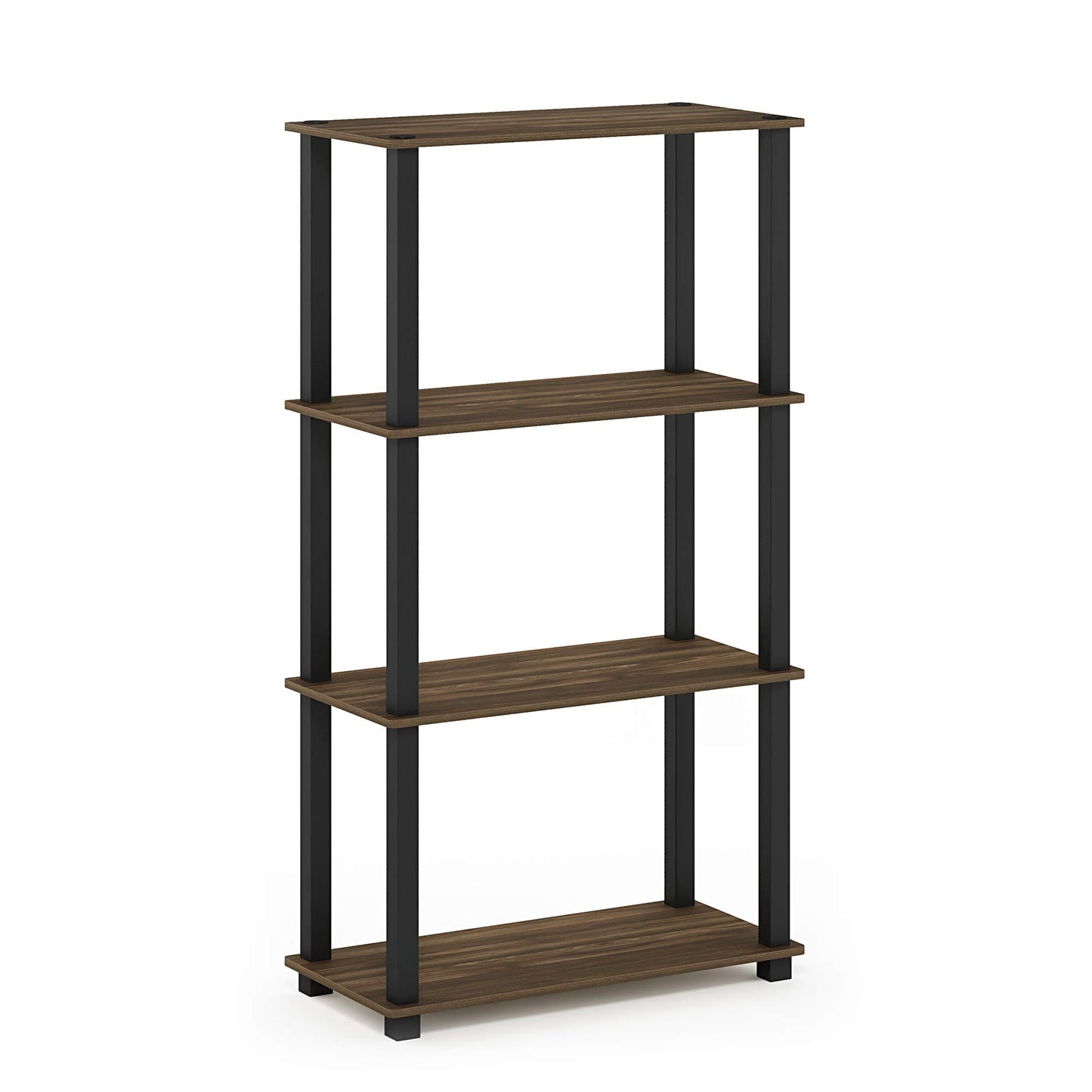 Furinno TURN-S-TUBE Storage Shelves, 4-Tier Book Shelf, Corner Shelf, Toolless Open Shelves, for