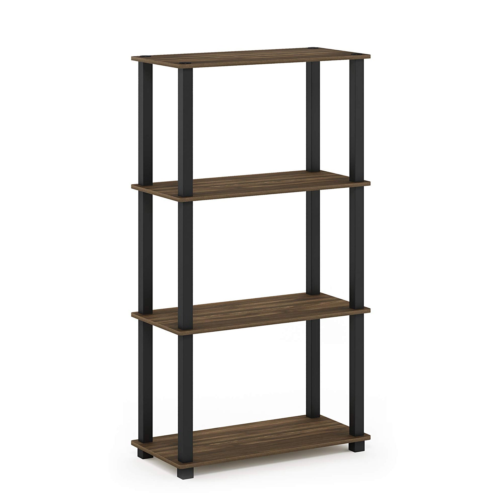 Furinno TURN-S-TUBE Storage Shelves, 4-Tier Book Shelf, Corner Shelf, Toolless Open Shelves, for
