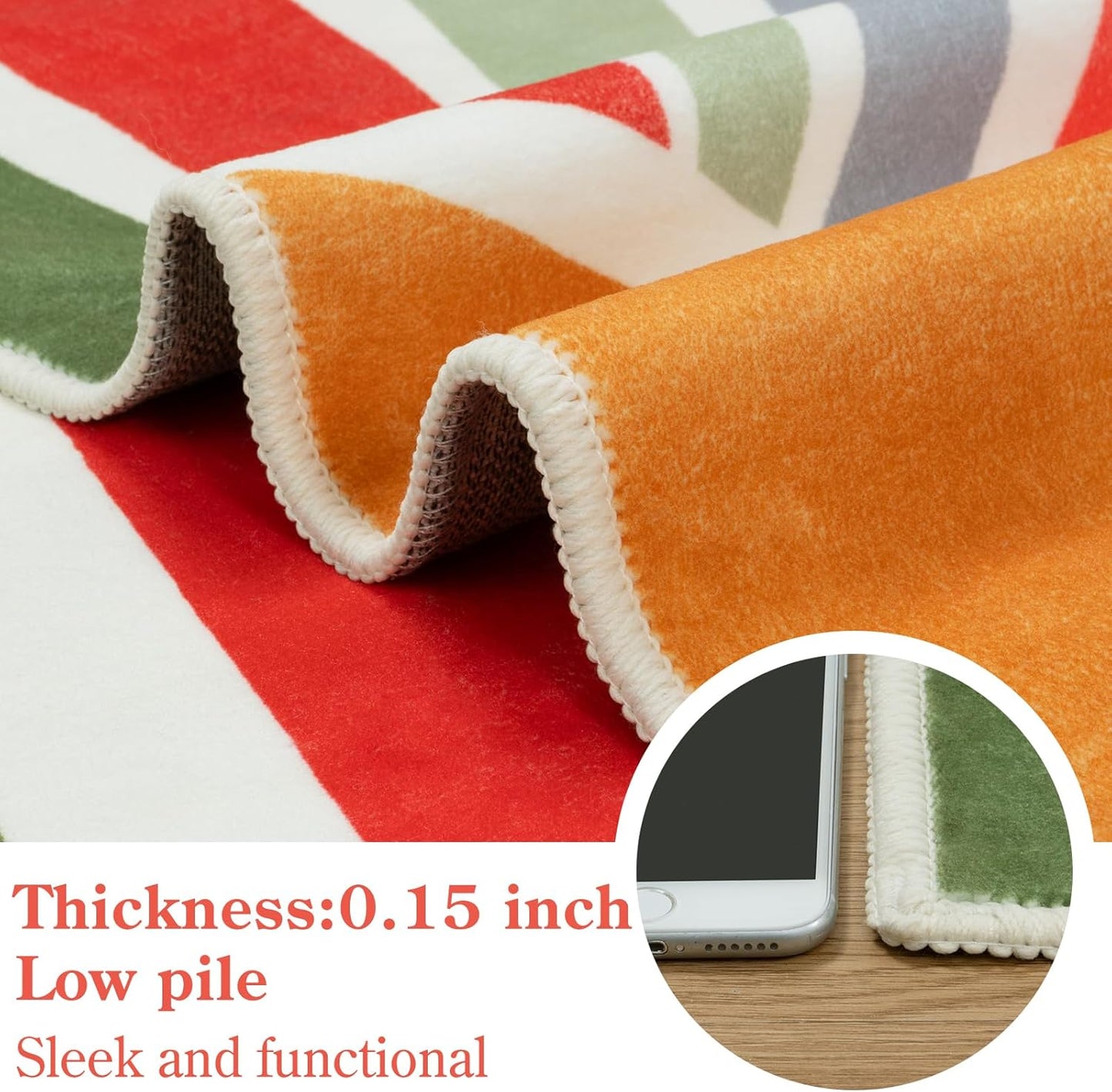 STARUIA Sun 8x10 Washable Area Rugs for Living Room, Non-Slip Backing Large Boho Rainbow Nursery kids Area Rug for Bedroom, Carpet Rug for Dining Guest Room Classroom Office Nursery Kids(Color,8'x10')