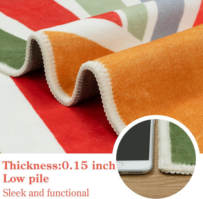 STARUIA Boho Machine Washable 6x9 Area Rugs for Living Room, Soft Non-Slip Large Sun Rainbow Nursery Kids Rug for Bedroom, Colorful Throw Rug Carpet for Classroom Office Dining Room(Color,6'x9')