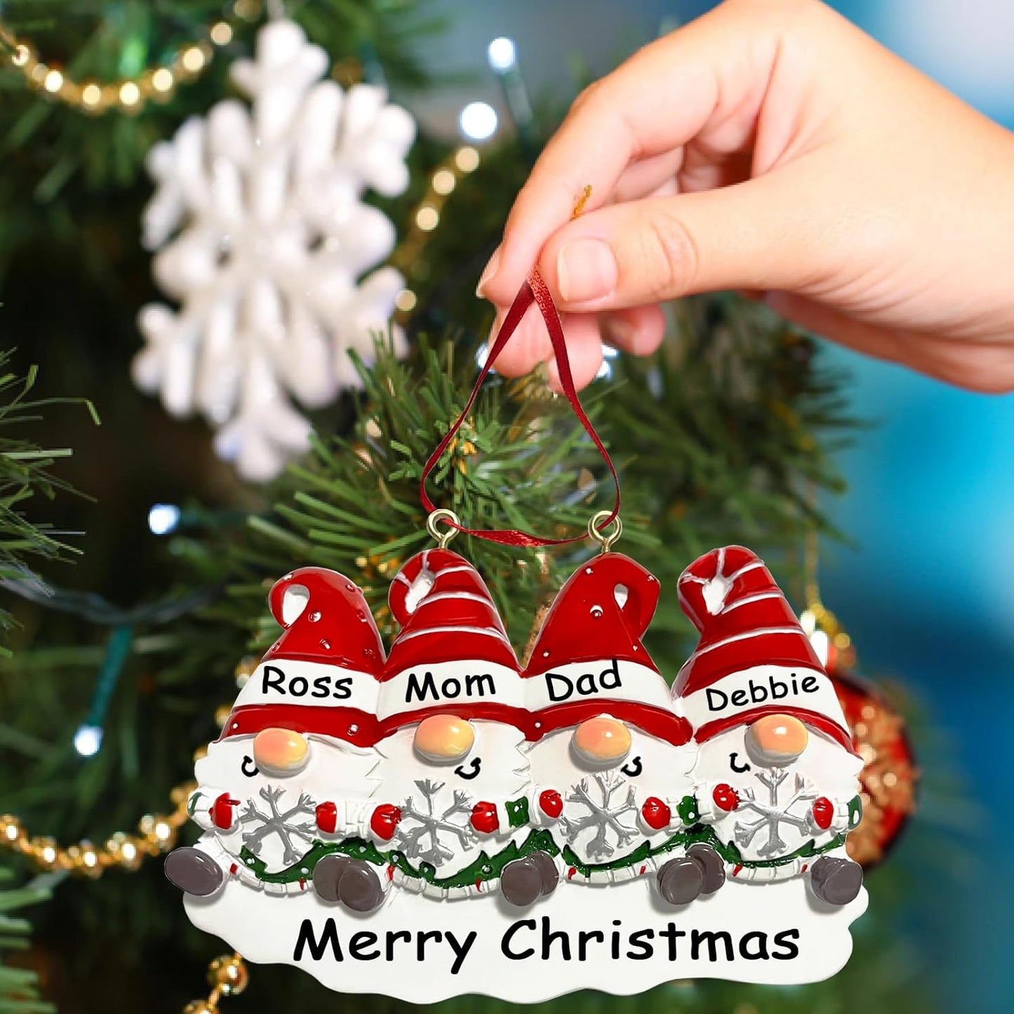 Personalized Christmas Ornaments 2025,Family of 2,3,4,5,6 Gnome Custom Christmas Ornament,Customized Name Ornament,Xmas Ornaments,Customized Xmas Tree Decorations Gifts,Gnome